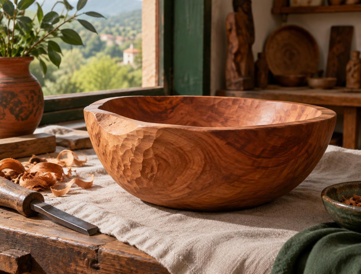Hand-carved Honduran cedar bowl